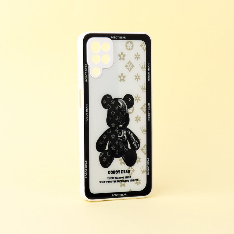 قاب پشت گلسی Robot Bear محافظ لنزدار Samsung Galaxy A12