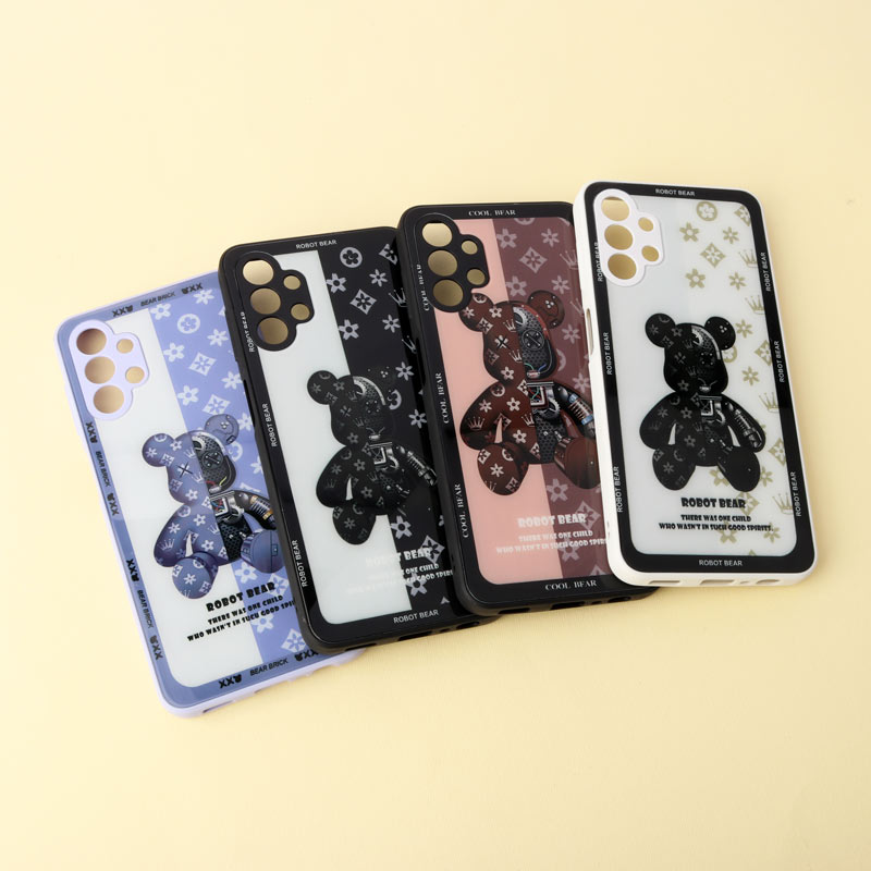 قاب پشت گلسی Robot Bear محافظ لنزدار Samsung Galaxy A13 4G