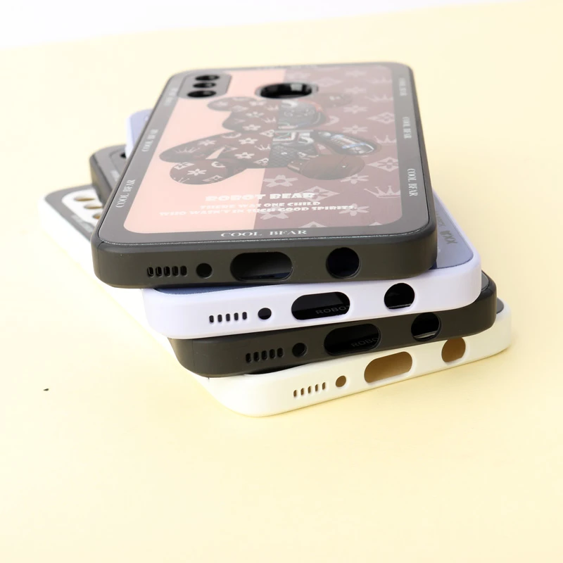 قاب پشت گلسی Robot Bear محافظ لنزدار Samsung Galaxy A20 / A30