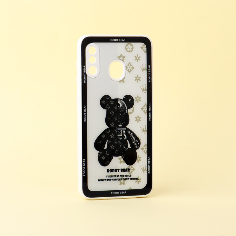قاب پشت گلسی Robot Bear محافظ لنزدار Samsung Galaxy A20 / A30