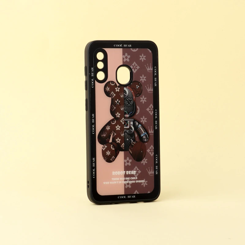 قاب پشت گلسی Robot Bear محافظ لنزدار Samsung Galaxy A20 / A30