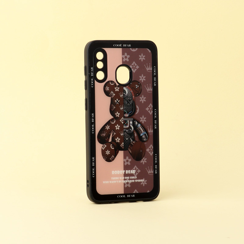قاب پشت گلسی Robot Bear محافظ لنزدار Samsung Galaxy A20 / A30