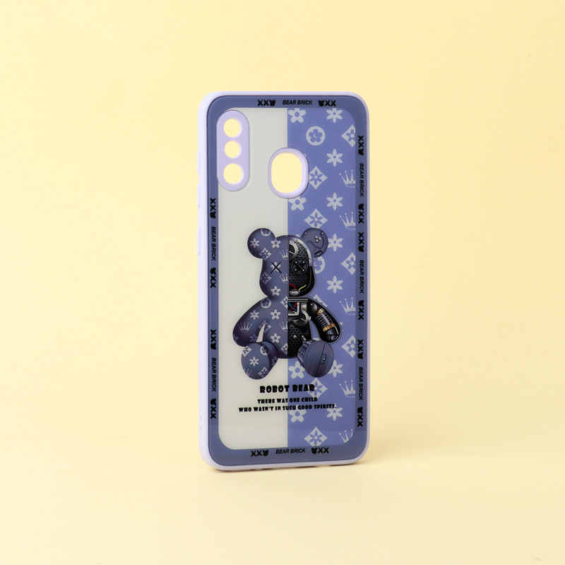 قاب پشت گلسی Robot Bear محافظ لنزدار Samsung Galaxy A20 / A30