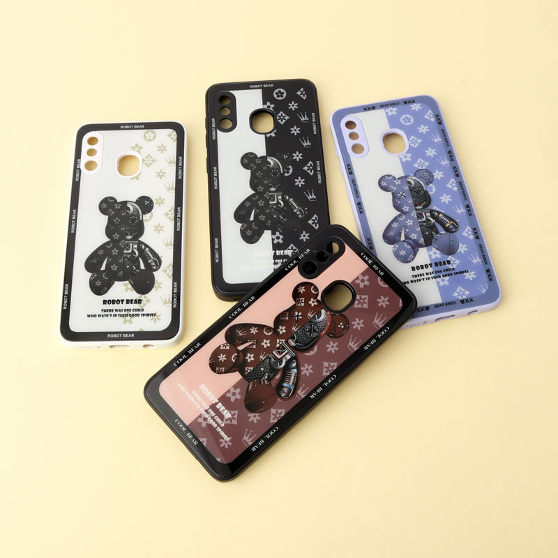 قاب پشت گلسی Robot Bear محافظ لنزدار Samsung Galaxy A20 / A30