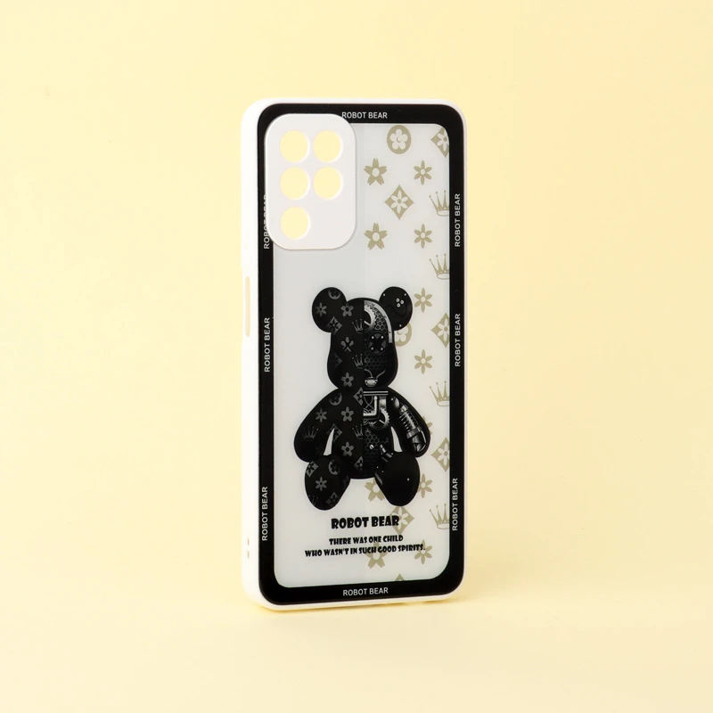 قاب پشت گلسی Robot Bear محافظ لنزدار Samsung Galaxy A22 4G