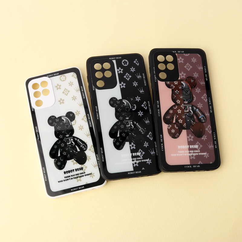 قاب پشت گلسی Robot Bear محافظ لنزدار Samsung Galaxy A22 4G