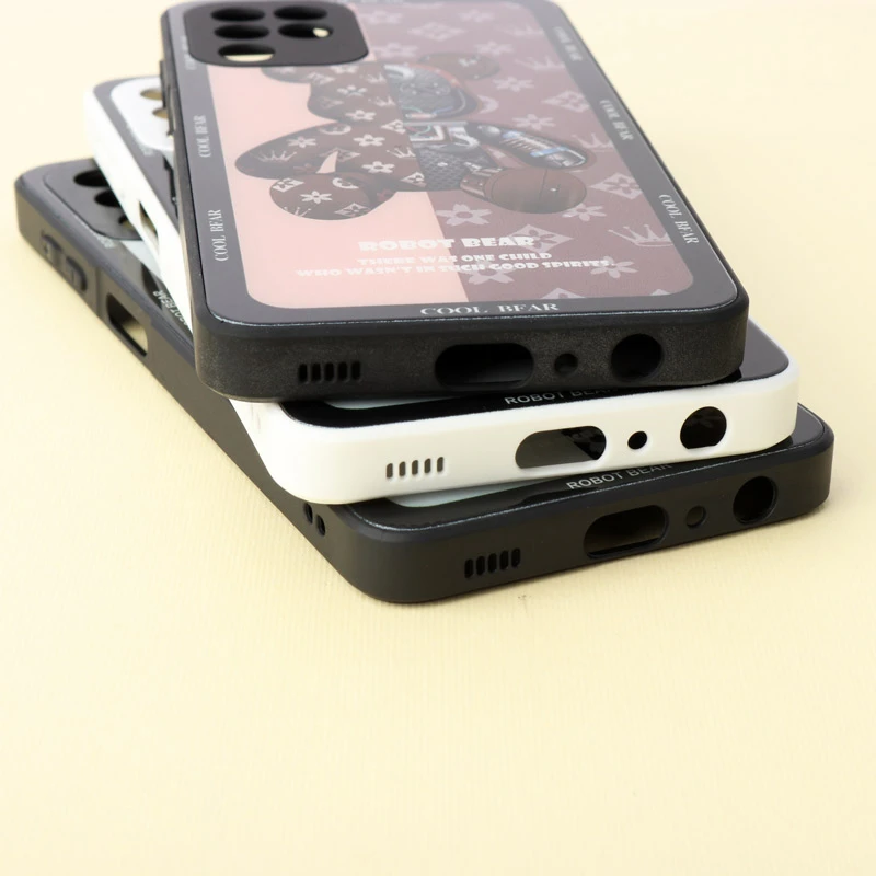 قاب پشت گلسی Robot Bear محافظ لنزدار Samsung Galaxy A22 4G