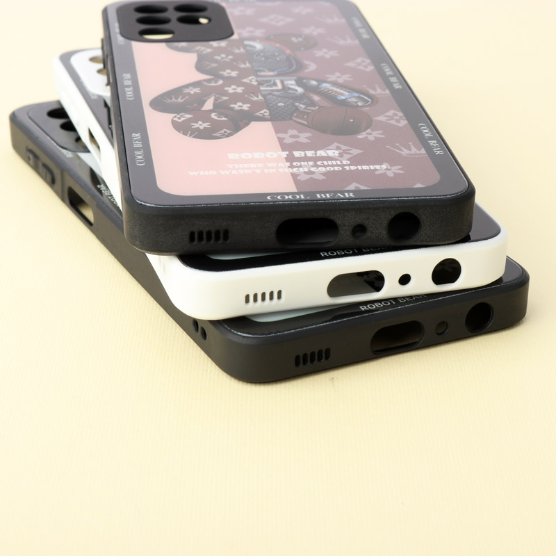 قاب پشت گلسی Robot Bear محافظ لنزدار Samsung Galaxy A22 4G