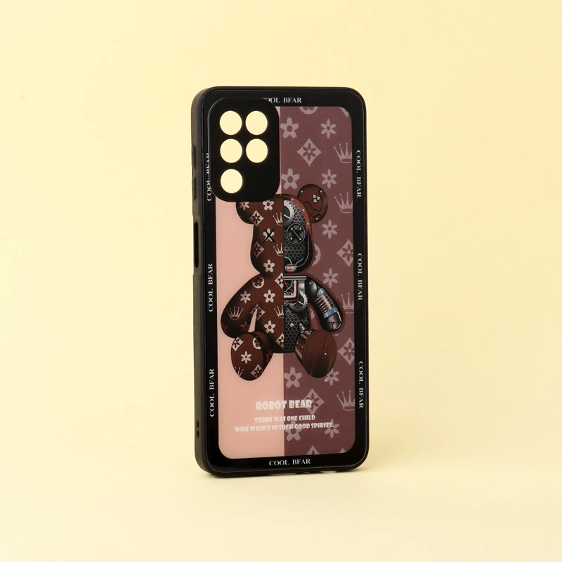 قاب پشت گلسی Robot Bear محافظ لنزدار Samsung Galaxy A22 4G