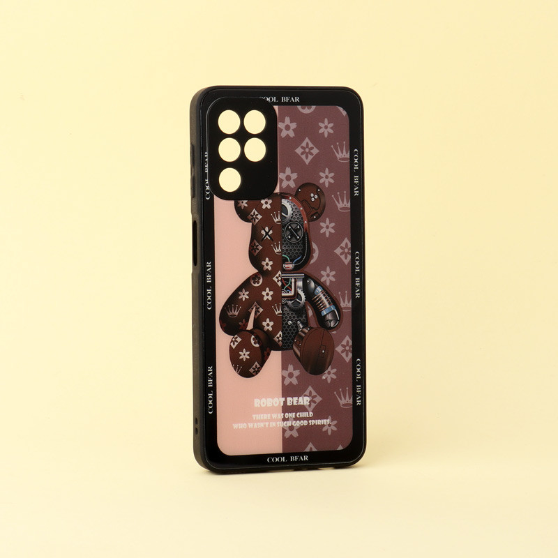 قاب پشت گلسی Robot Bear محافظ لنزدار Samsung Galaxy A22 4G
