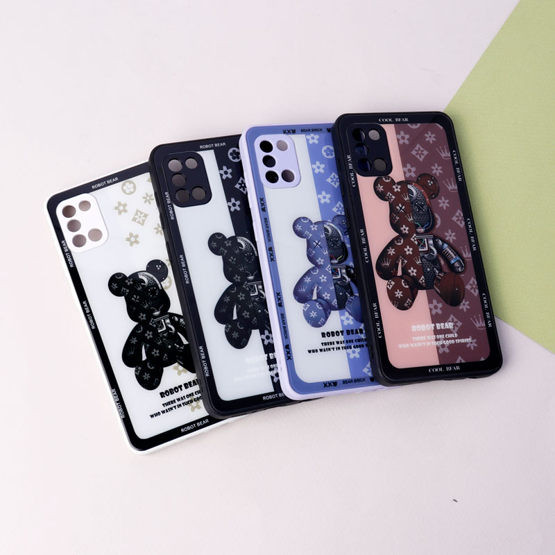 قاب پشت گلسی Robot Bear محافظ لنزدار Samsung Galaxy A31