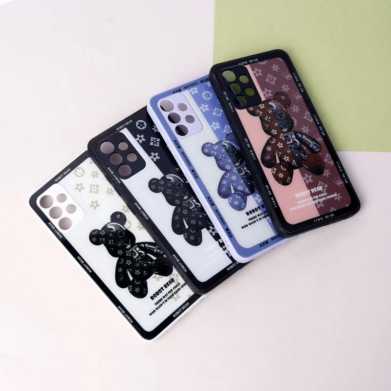 قاب پشت گلسی Robot Bear محافظ لنزدار Samsung Galaxy A32 4G