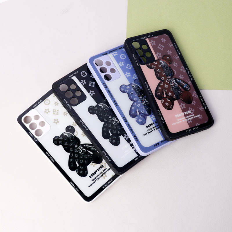قاب پشت گلسی Robot Bear محافظ لنزدار Samsung Galaxy A32 4G