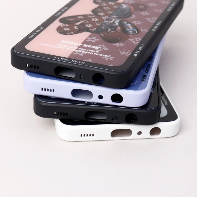 قاب پشت گلسی Robot Bear محافظ لنزدار Samsung Galaxy A32 4G