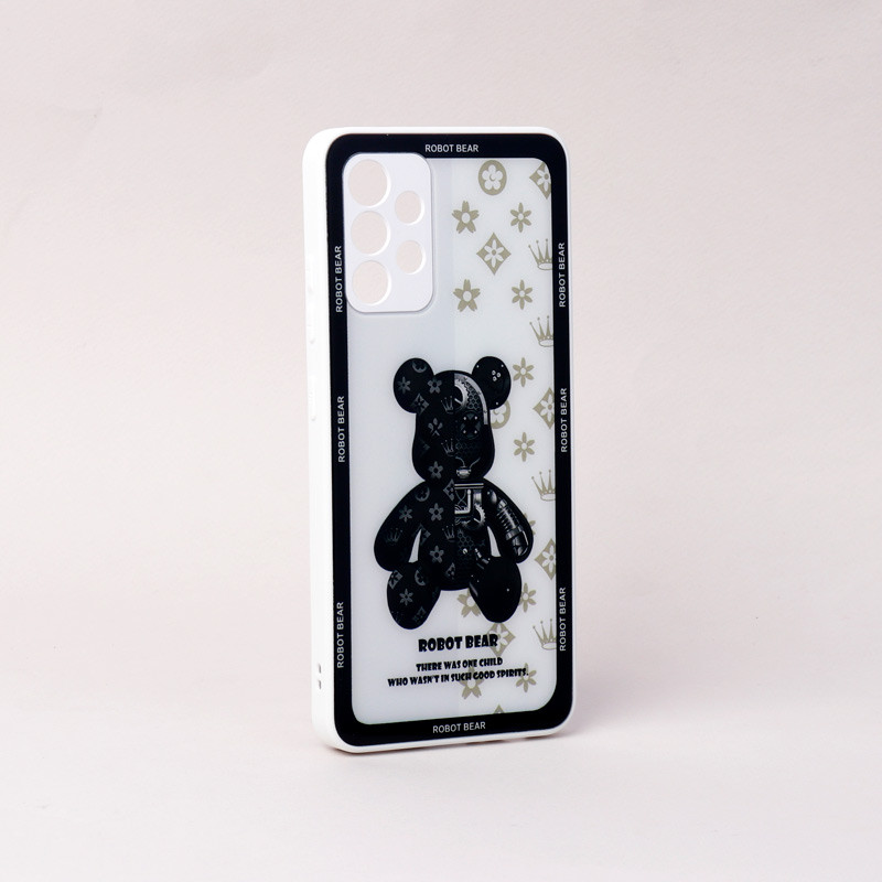قاب پشت گلسی Robot Bear محافظ لنزدار Samsung Galaxy A32 4G