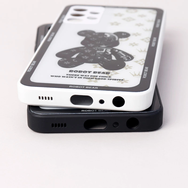 قاب پشت گلسی Robot Bear محافظ لنزدار Samsung Galaxy A32 5G