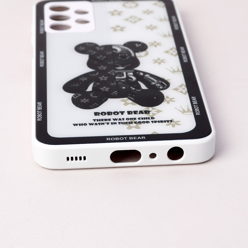 قاب پشت گلسی Robot Bear محافظ لنزدار Samsung Galaxy A32 5G