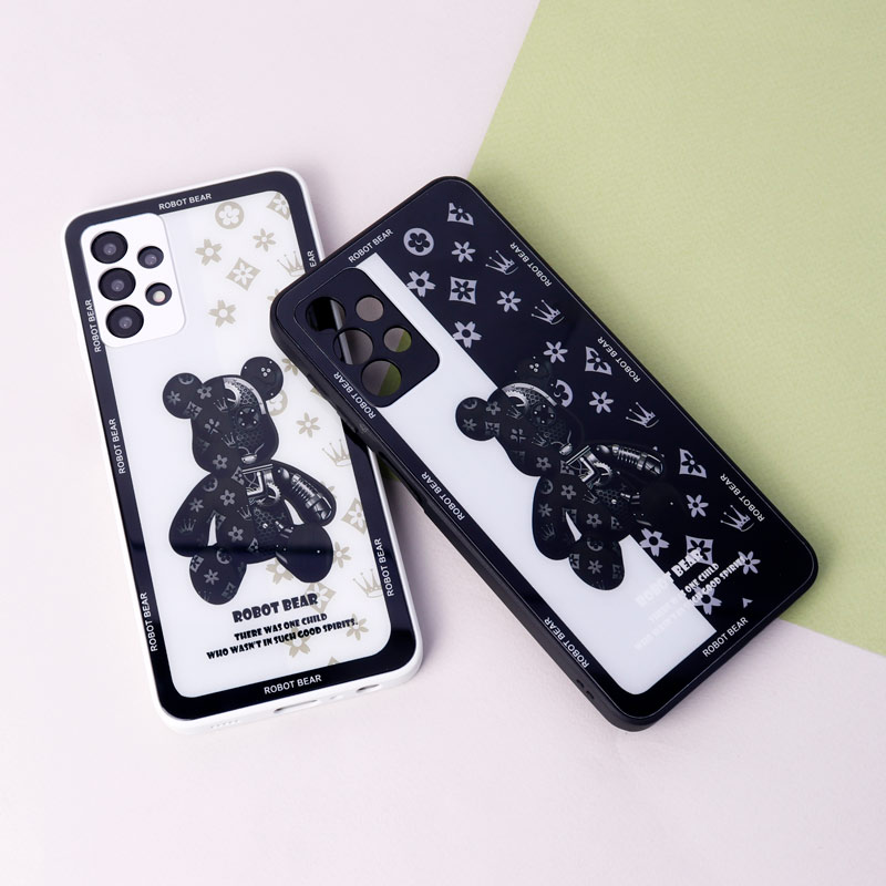 قاب پشت گلسی Robot Bear محافظ لنزدار Samsung Galaxy A32 5G