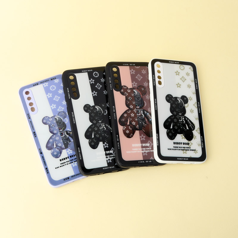قاب پشت گلسی Robot Bear محافظ لنزدار Samsung Galaxy A50