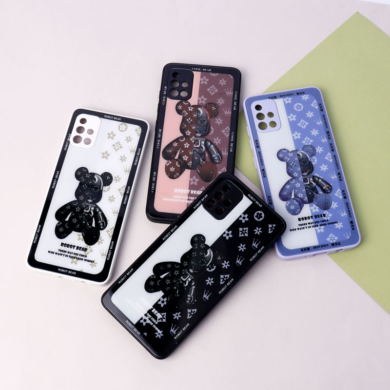 قاب پشت گلسی Robot Bear محافظ لنزدار Samsung Galaxy A51