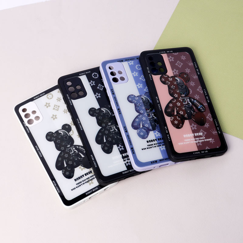 قاب پشت گلسی Robot Bear محافظ لنزدار Samsung Galaxy A51