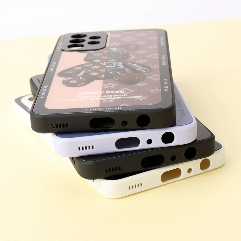 قاب پشت گلسی Robot Bear محافظ لنزدار Samsung Galaxy A52 / A52s
