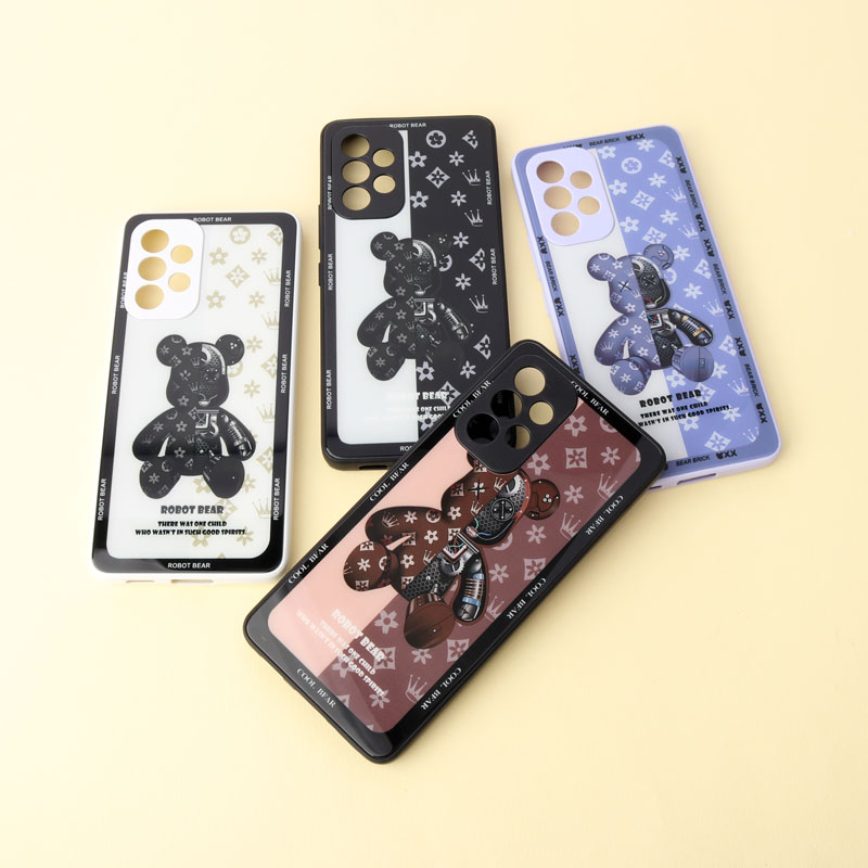 قاب پشت گلسی Robot Bear محافظ لنزدار Samsung Galaxy A53 5G