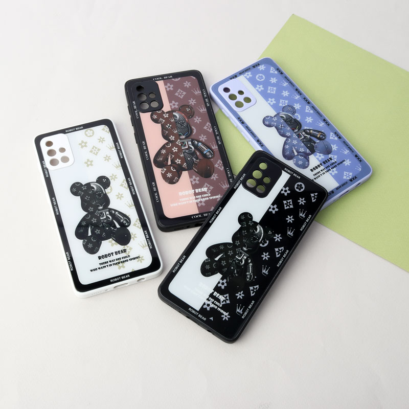 قاب پشت گلسی Robot Bear محافظ لنزدار Samsung Galaxy A71