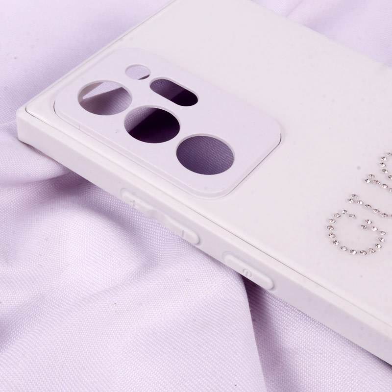 قاب PVD نگین دار Ipefet محافظ لنزدار Samsung Galaxy Note 20 Ultra سفید