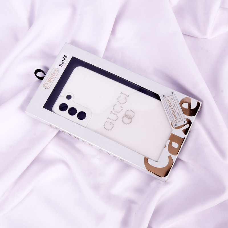 قاب PVD نگین دار Ipefet محافظ لنزدار Samsung Galaxy S21 FE 5G سفید