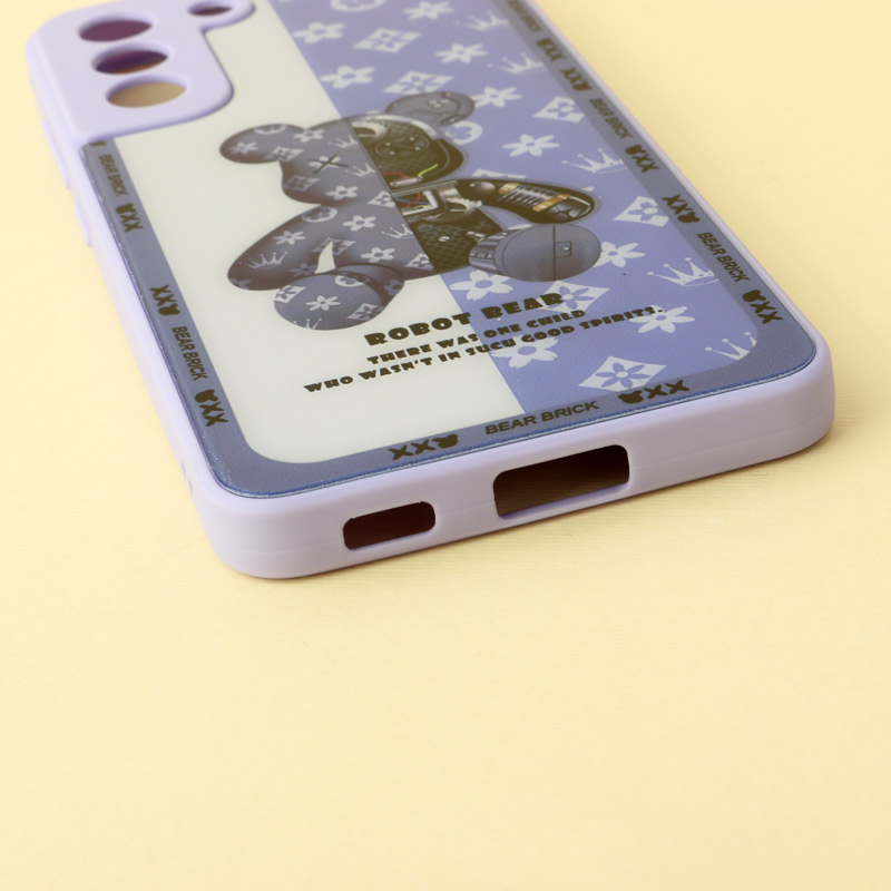 قاب پشت گلسی Robot Bear محافظ لنزدار Samsung Galaxy S21 FE 5G