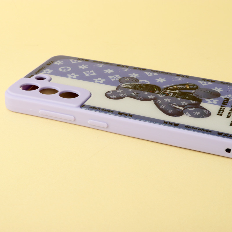 قاب پشت گلسی Robot Bear محافظ لنزدار Samsung Galaxy S21 FE 5G
