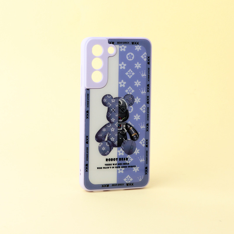 قاب پشت گلسی Robot Bear محافظ لنزدار Samsung Galaxy S21 FE 5G