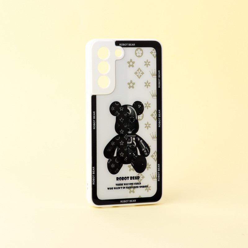 قاب پشت گلسی Robot Bear محافظ لنزدار Samsung Galaxy S21 FE 5G