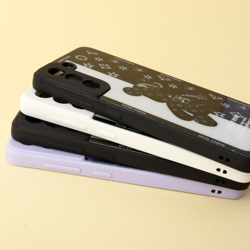قاب پشت گلسی Robot Bear محافظ لنزدار Samsung Galaxy S21 FE 5G