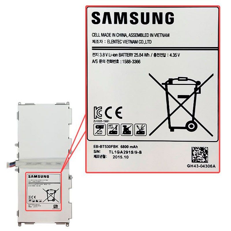 باتری تبلت اورجینال Samsung Galaxy Tab 4 10.1 T535