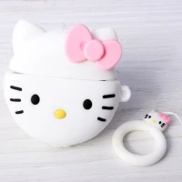 محافظ  AirPods Pro سیلیکونی طرح کیتی صورتی