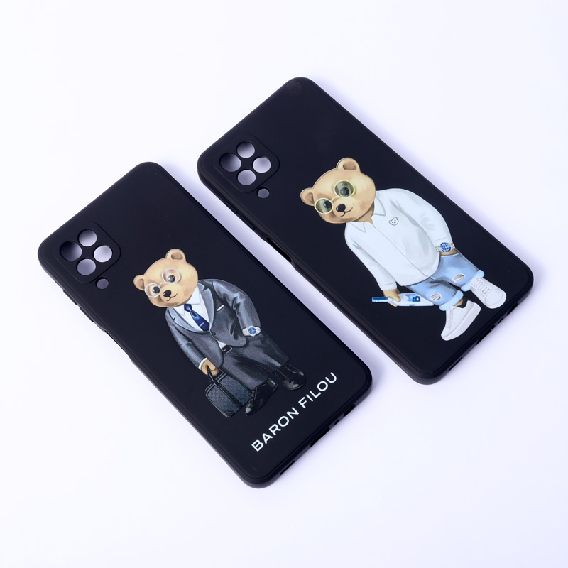 قاب سیلیکونی طرحدار مات محافظ لنزدار Samsung Galaxy A12