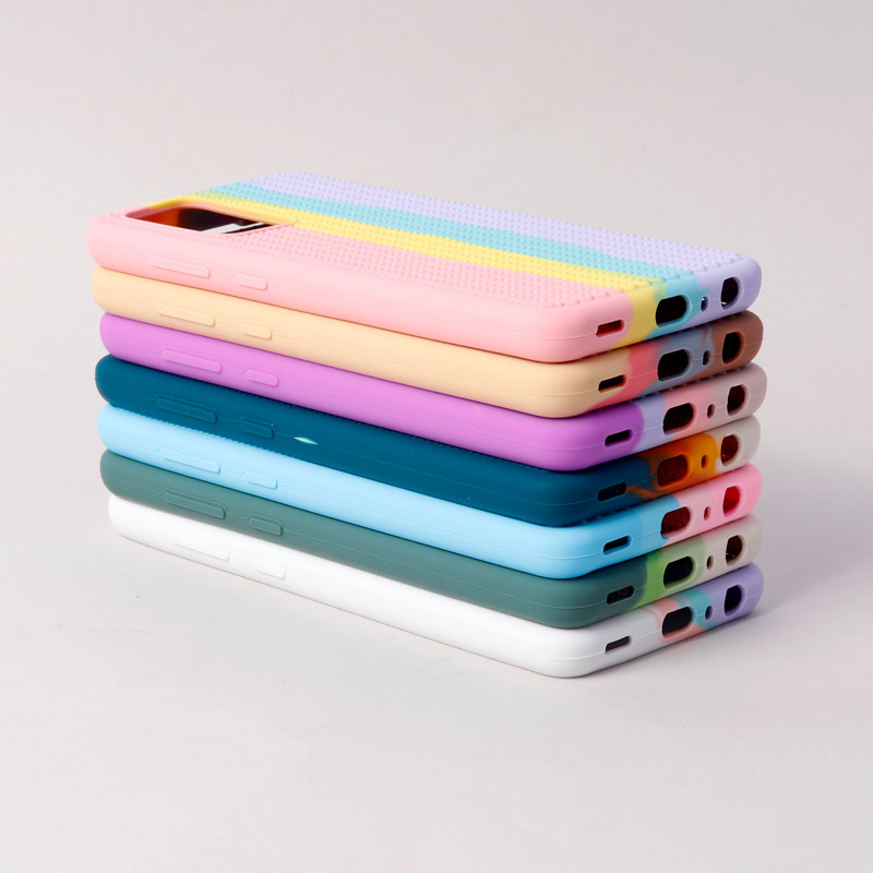 قاب سیلیکونی رنگین کمانی طرح بافت Samsung Galaxy A52 / A52s