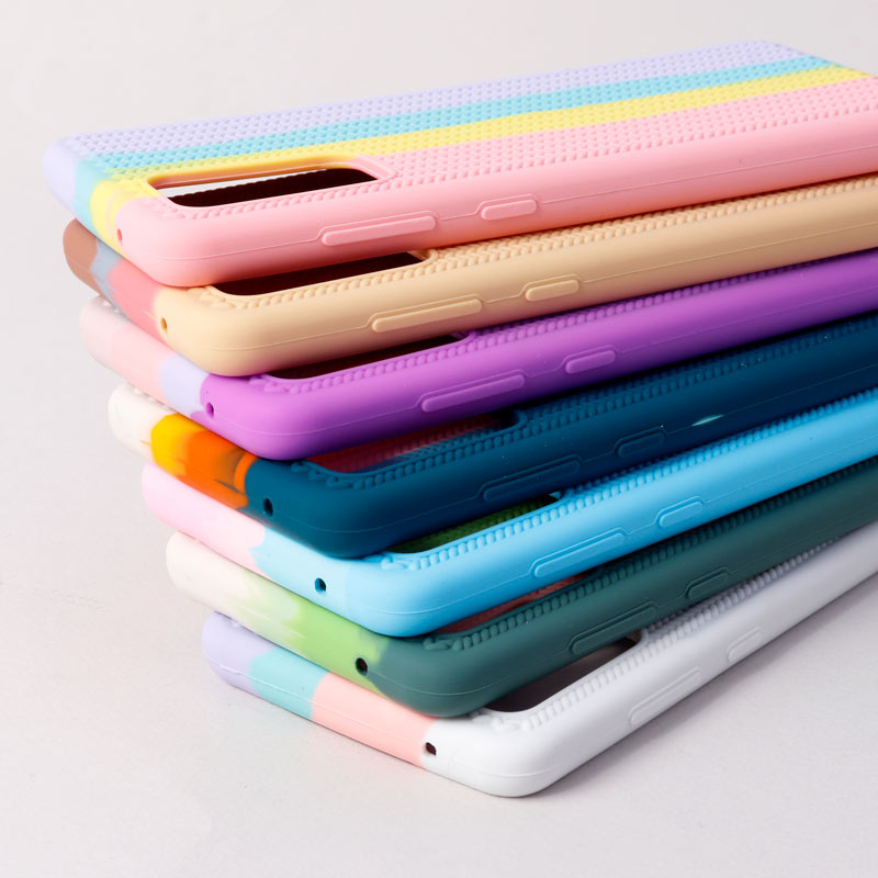 قاب سیلیکونی رنگین کمانی طرح بافت Samsung Galaxy A52 / A52s