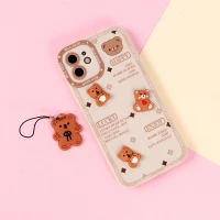 قاب عروسکی خرس برجسته محافظ لنزدار + آویز خرسی iPhone 12