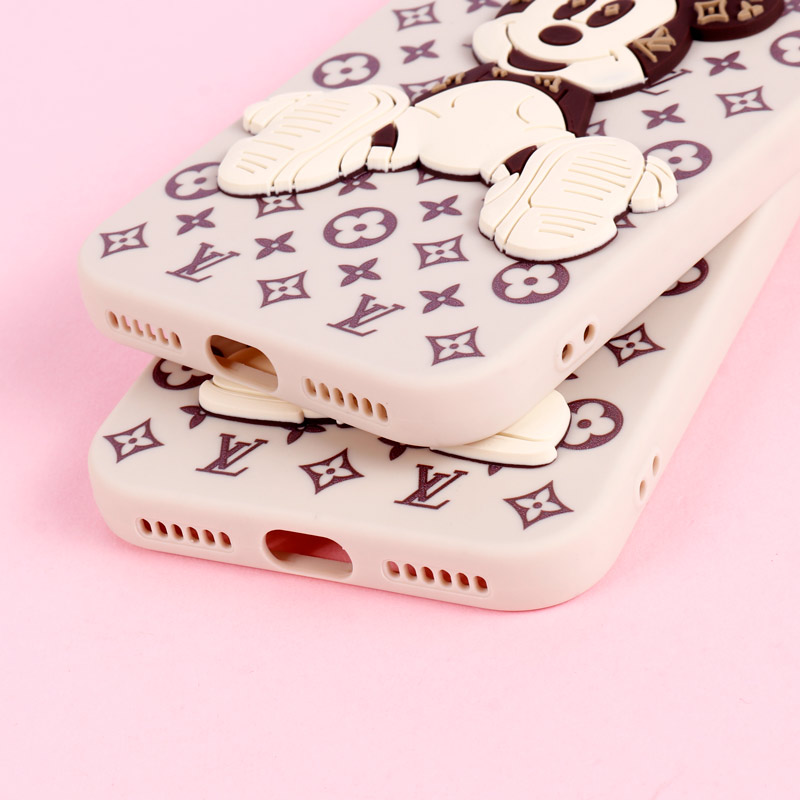 قاب میکی موس برجسته LV محافظ لنزدار iPhone 7 / 8