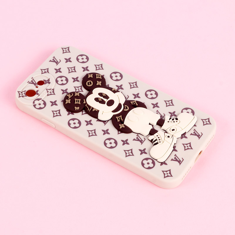 قاب میکی موس برجسته LV محافظ لنزدار iPhone 7 / 8