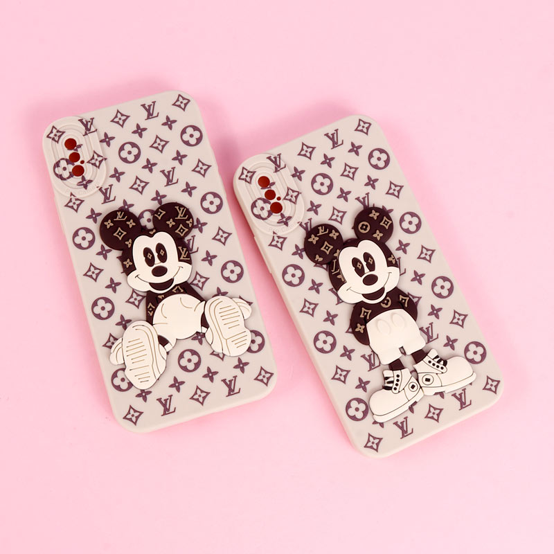 قاب میکی موس برجسته LV محافظ لنزدار iPhone X