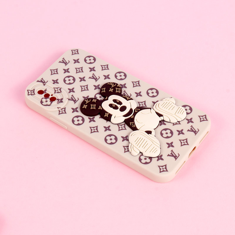قاب میکی موس برجسته LV محافظ لنزدار iPhone X