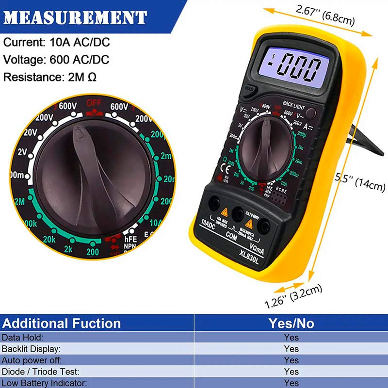 مولتی متر دیجیتال XL830L