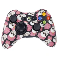 روکش دسته بازی Xbox 360 طرح گل و اسکلت زمینه مشکی