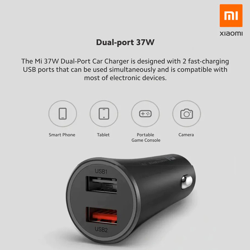 شارژر فندکی فست شارژ Xiaomi CC06ZM 3A 37W