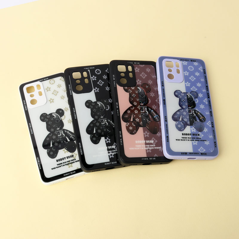 قاب پشت گلسی Robot Bear محافظ لنزدار Xiaomi Poco X3 GT