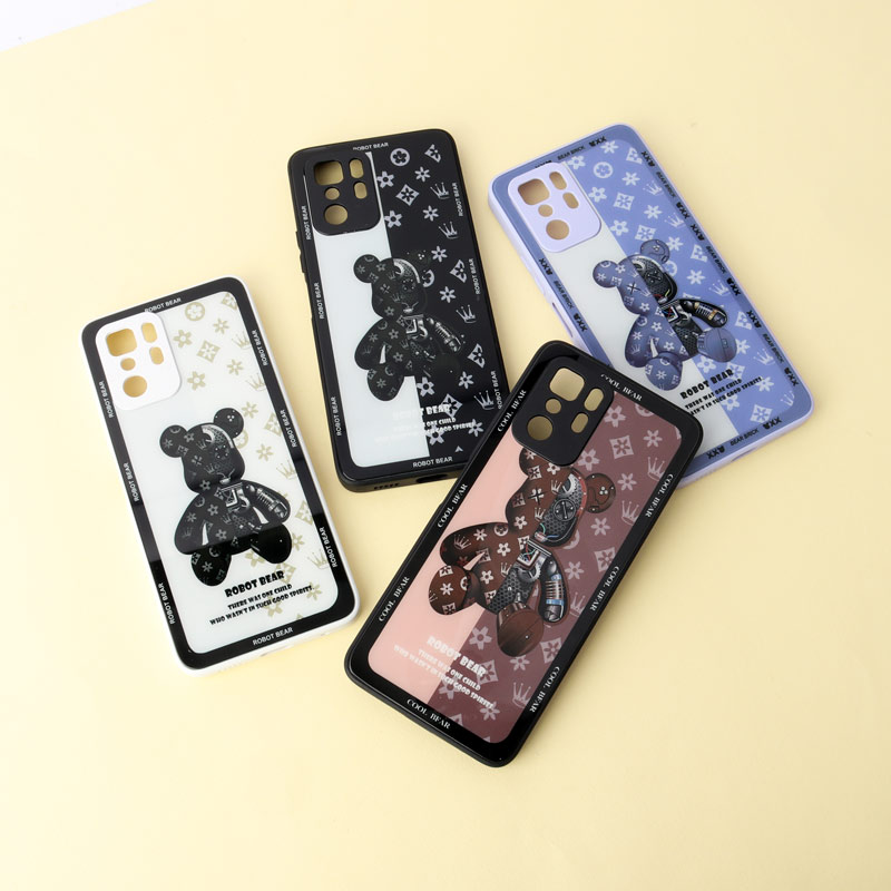 قاب پشت گلسی Robot Bear محافظ لنزدار Xiaomi Poco X3 GT